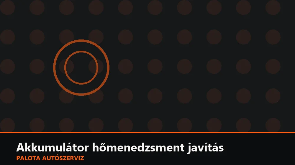Akkumulátor hőmenedzsment javítás - Palota Autószerviz Budapest