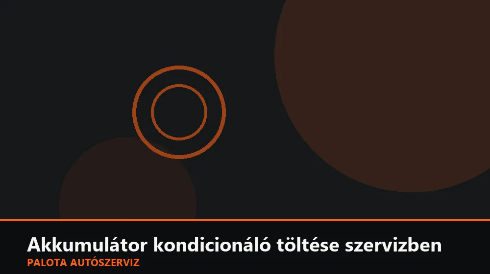 Akkumulátor kondicionáló töltése szervizben - Palota Autószerviz Budapest