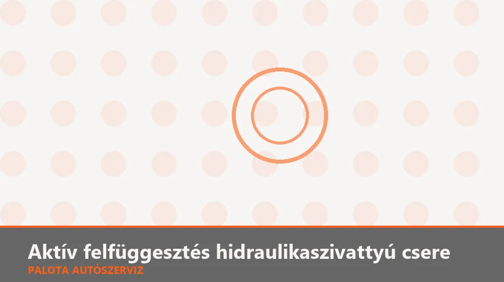 Aktív felfüggesztés hidraulikaszivattyú csere - Palota Autószerviz Budapest