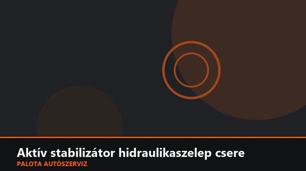 Aktív stabilizátor hidraulikaszelep csere - Palota Autószerviz Budapest