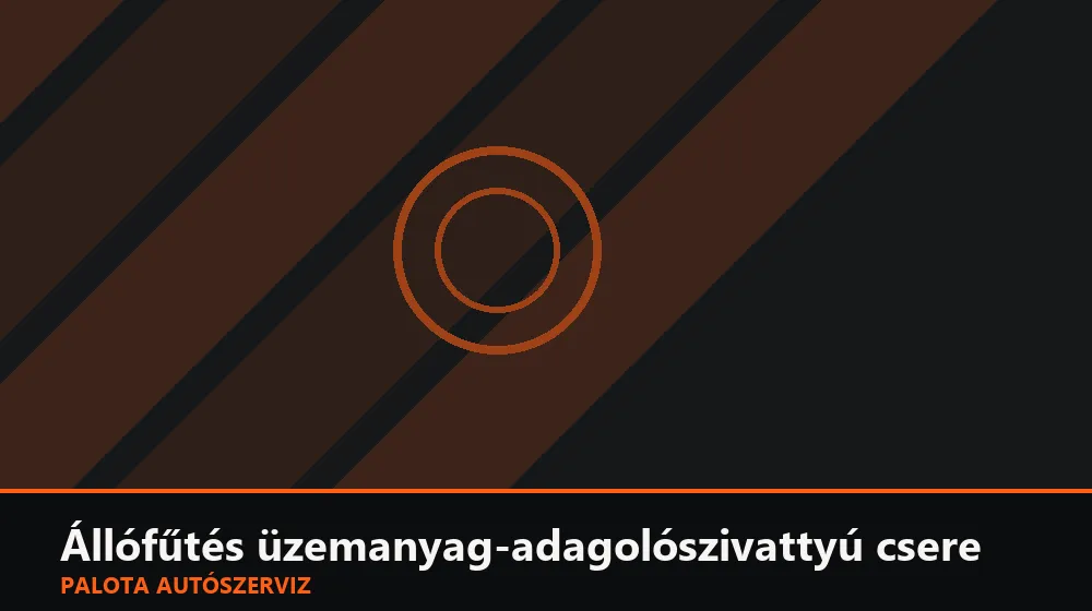 Állófűtés üzemanyag-adagolószivattyú csere - Palota Autószerviz Budapest