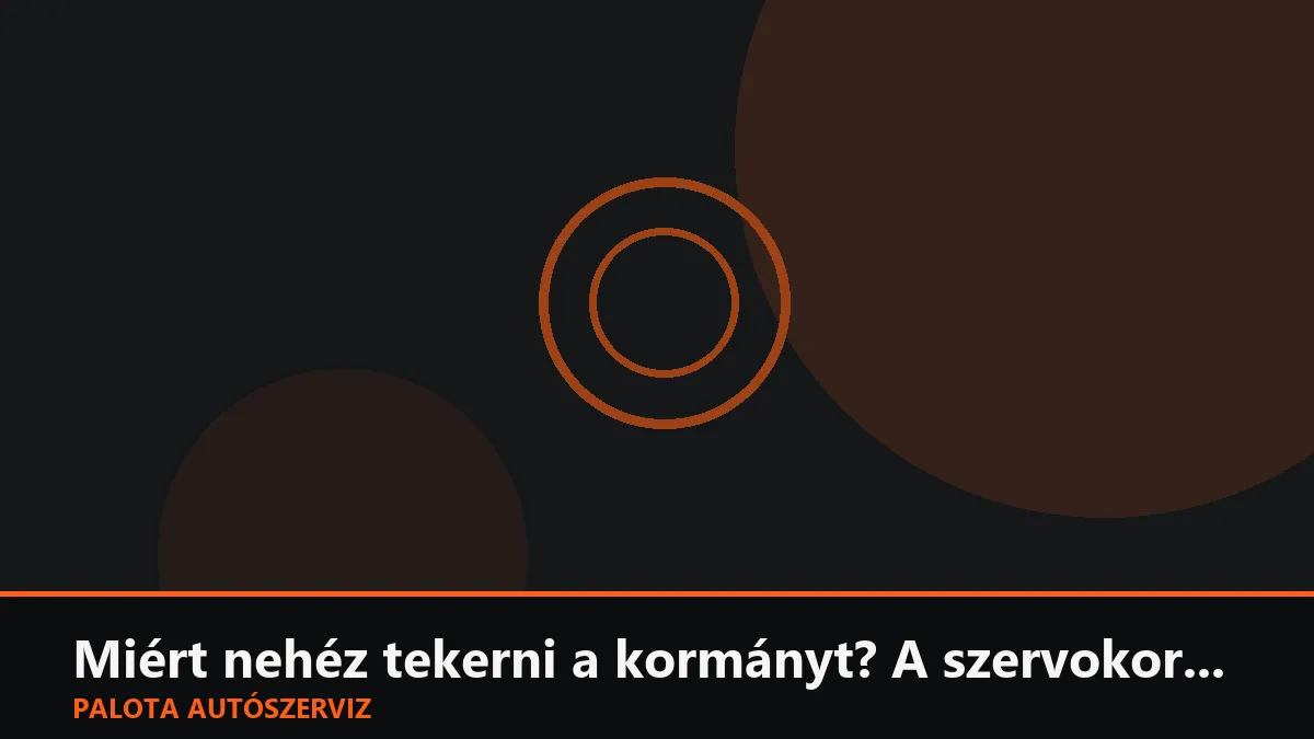 Miért nehéz tekerni a kormányt? A szervokormány hibáinak jelei