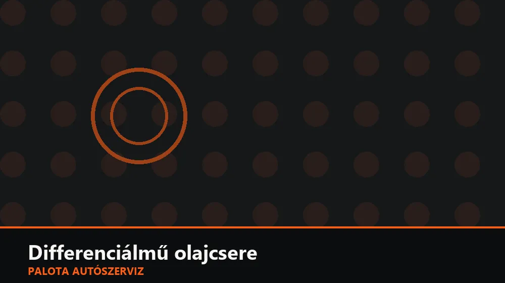 Differenciálmű olajcsere - Palota Autószerviz Budapest