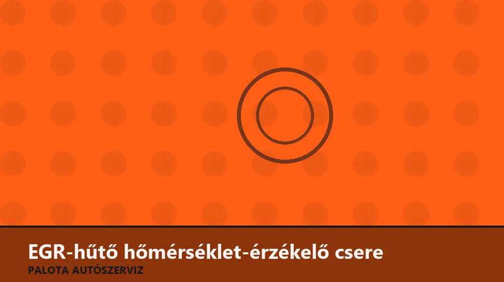 EGR-hűtő hőmérséklet-érzékelő csere - Palota Autószerviz Budapest