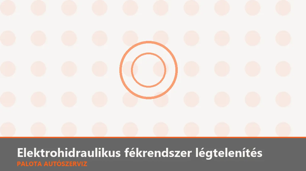 Elektrohidraulikus fékrendszer légtelenítés - Palota Autószerviz Budapest