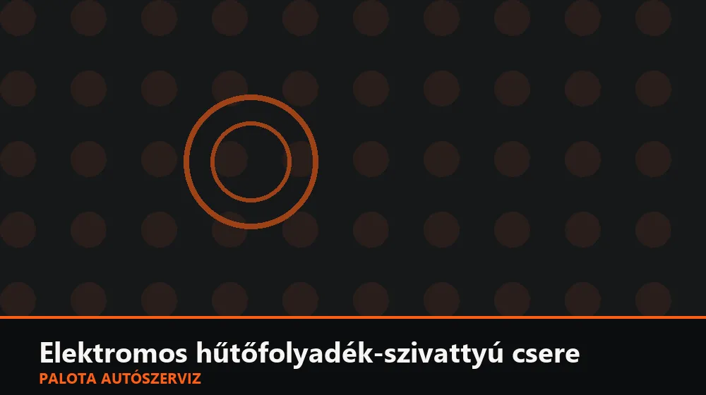 Elektromos hűtőfolyadék-szivattyú csere - Palota Autószerviz Budapest