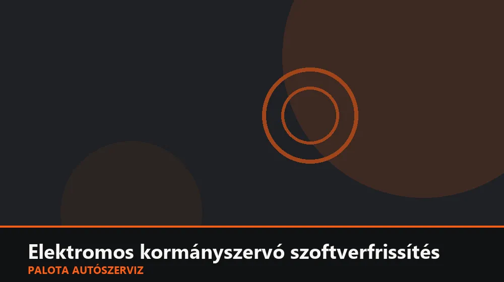 Elektromos kormányszervó szoftverfrissítés - Palota Autószerviz Budapest