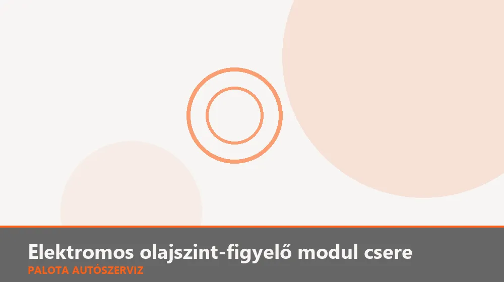 Elektromos olajszint-figyelő modul csere - Palota Autószerviz Budapest