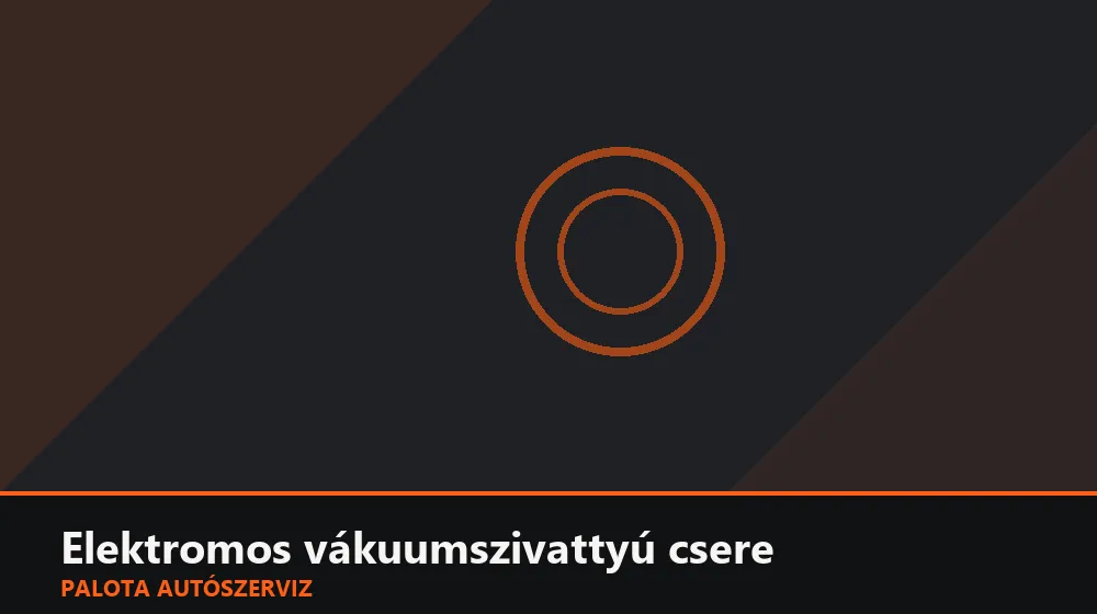 Elektromos vákuumszivattyú csere - Palota Autószerviz Budapest