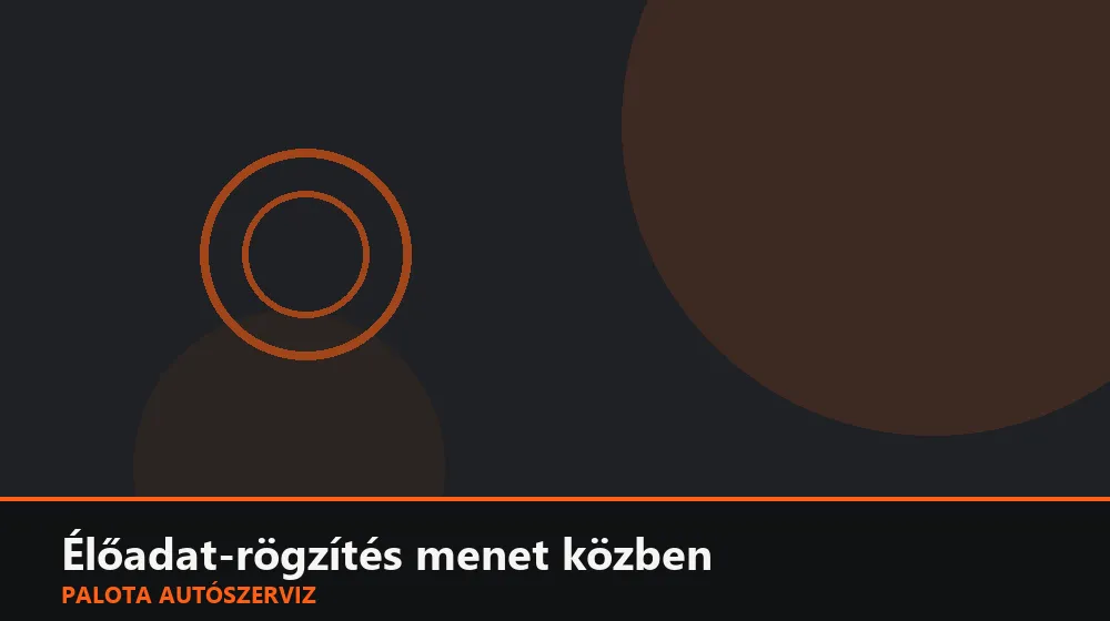 Élőadat-rögzítés menet közben - Palota Autószerviz Budapest