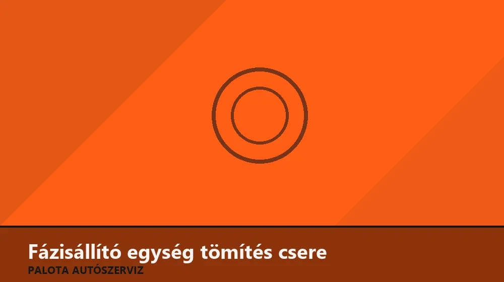 Fázisállító (VVT) egység tömítés csere - Palota Autószerviz Budapest