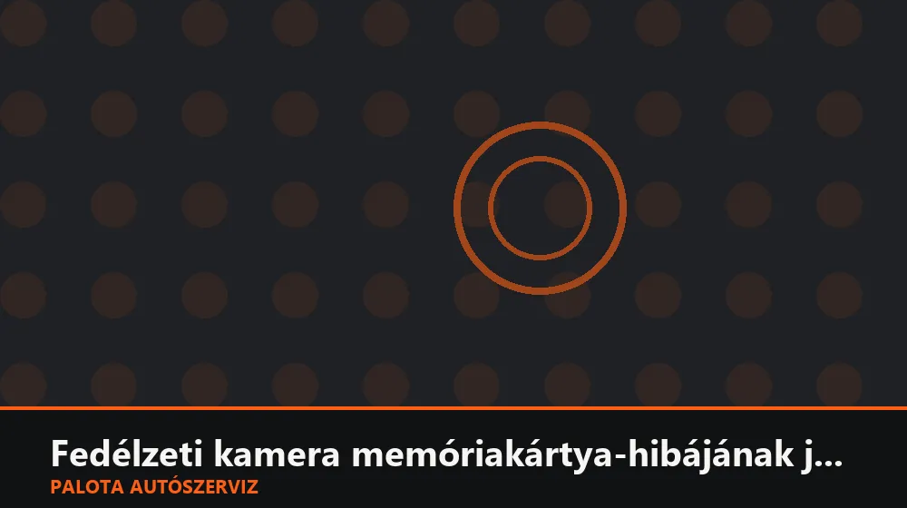 Fedélzeti kamera memóriakártya-hibájának javítása - Palota Autószerviz Budapest
