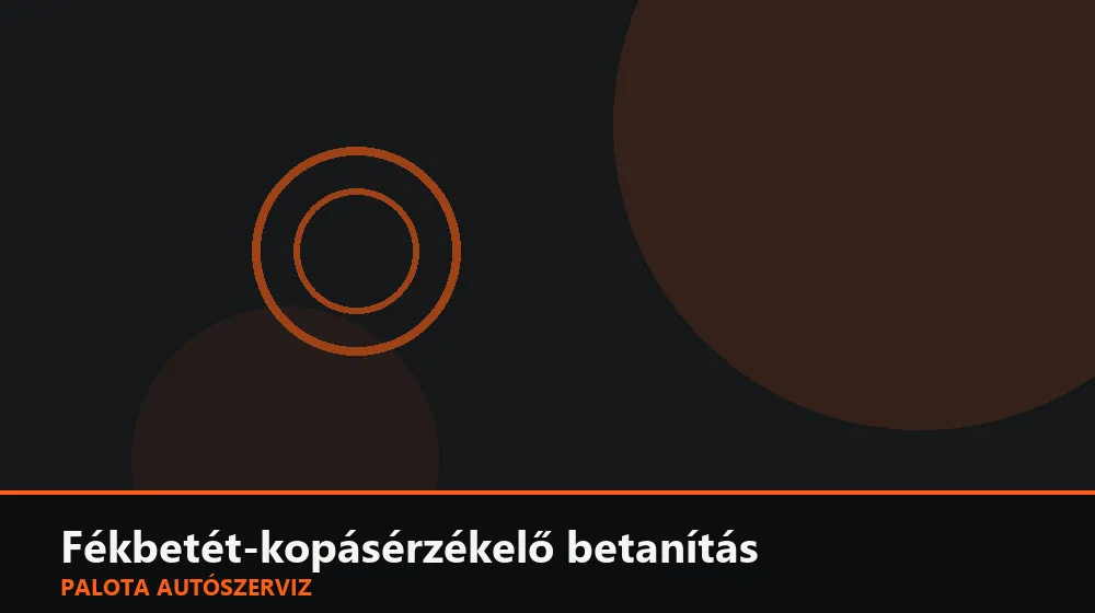 Fékbetét-kopásérzékelő betanítás - Palota Autószerviz Budapest