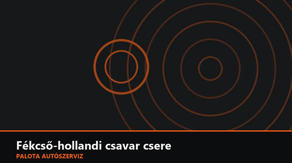 Fékcső-hollandi csavar csere - Palota Autószerviz Budapest