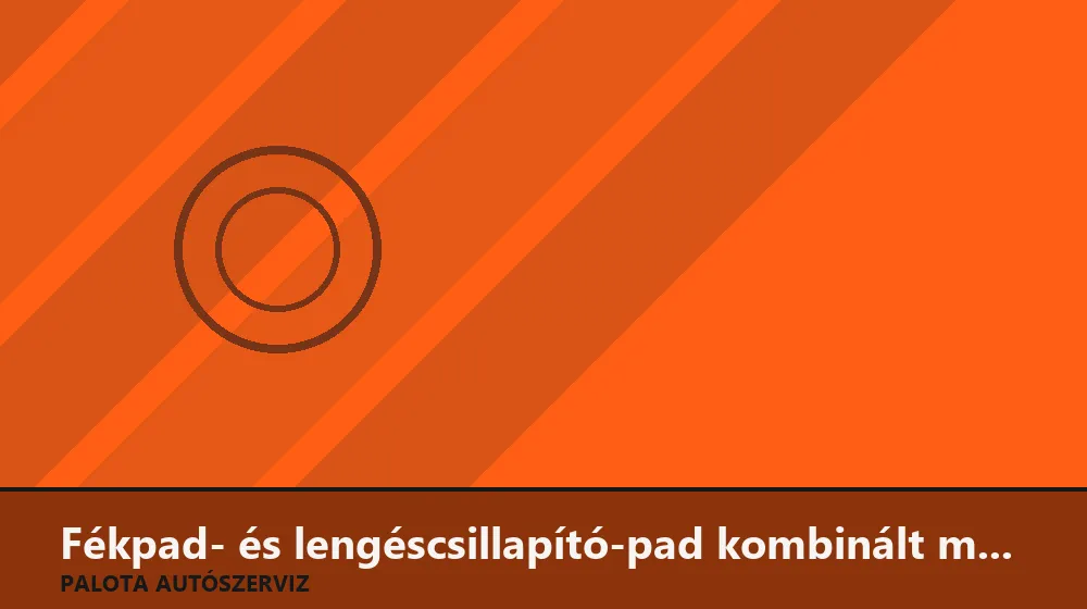 Fékpad- és lengéscsillapító-pad kombinált mérés - Palota Autószerviz Budapest