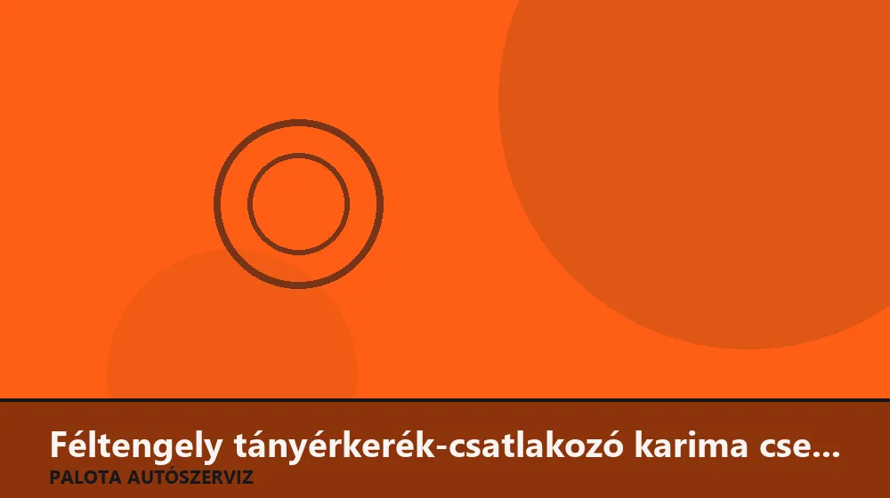 Féltengely tányérkerék-csatlakozó karima csere - Palota Autószerviz Budapest
