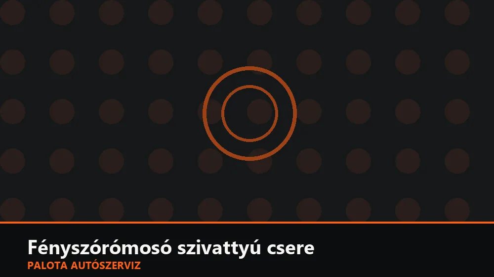 Fényszórómosó szivattyú csere - Palota Autószerviz Budapest