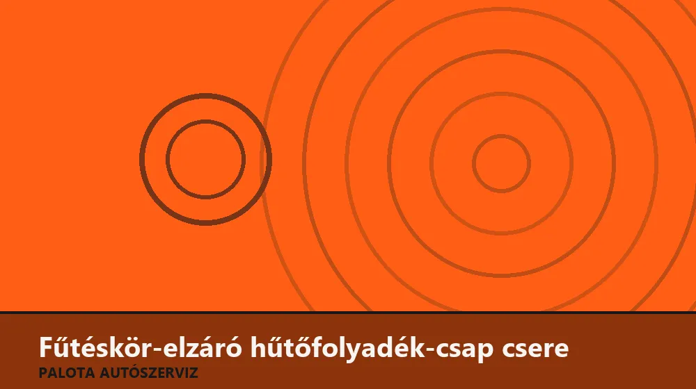 Fűtéskör-elzáró hűtőfolyadék-csap csere - Palota Autószerviz Budapest