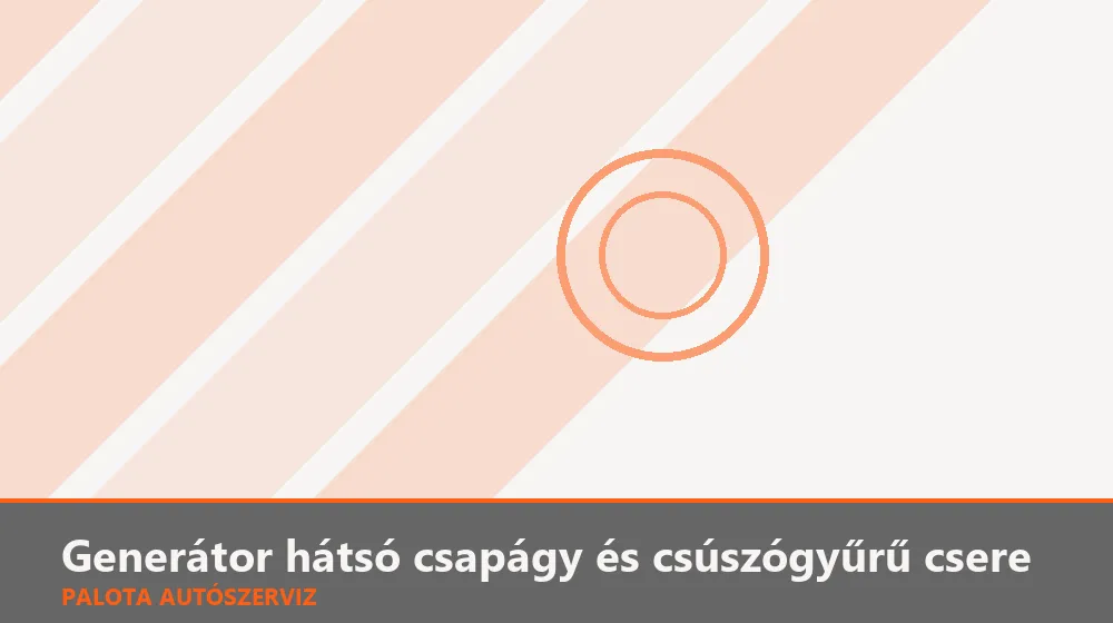 Generátor hátsó csapágy és csúszógyűrű csere - Palota Autószerviz Budapest