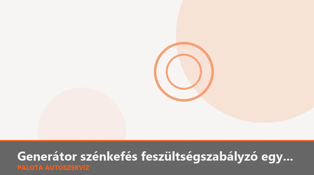 Generátor szénkefés feszültségszabályzó egység csere - Palota Autószerviz Budapest