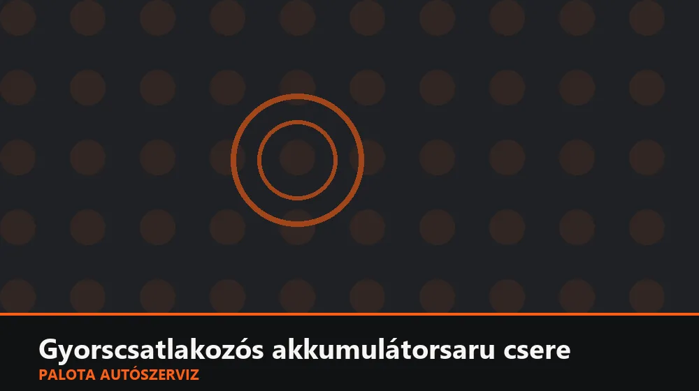 Gyorscsatlakozós akkumulátorsaru csere - Palota Autószerviz Budapest
