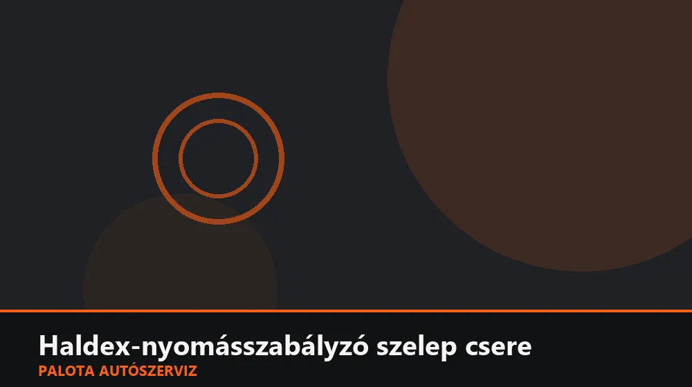 Haldex-nyomásszabályzó szelep csere - Palota Autószerviz Budapest