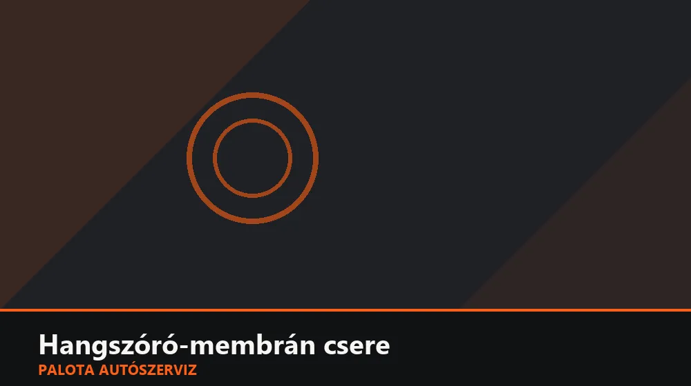 Hangszóró-membrán csere - Palota Autószerviz Budapest