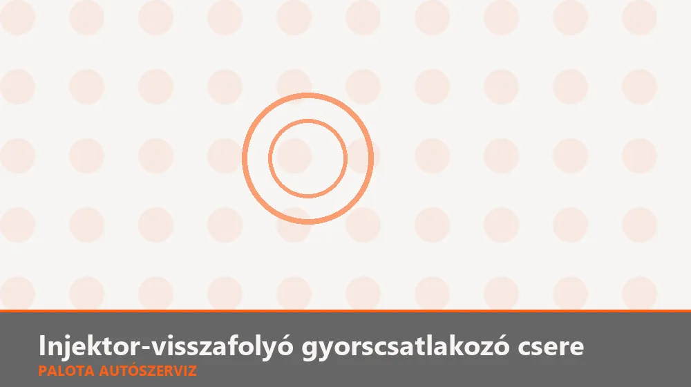 Injektor-visszafolyó gyorscsatlakozó csere - Palota Autószerviz Budapest