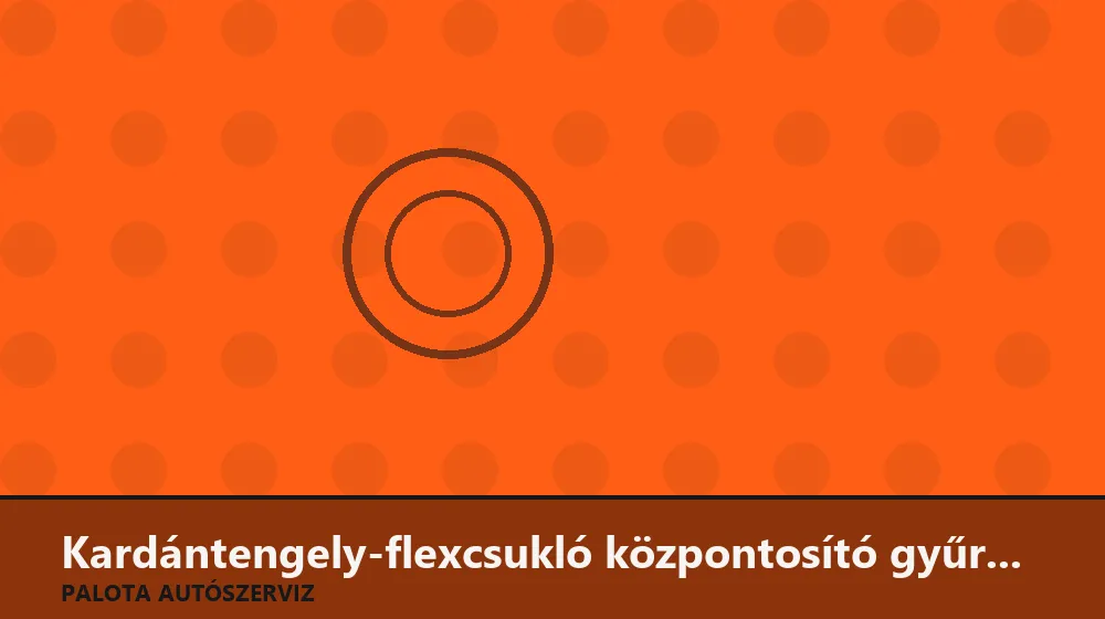 Kardántengely-flexcsukló központosító gyűrű csere - Palota Autószerviz Budapest