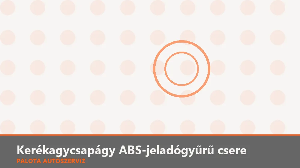Kerékagycsapágy ABS-jeladógyűrű csere - Palota Autószerviz Budapest