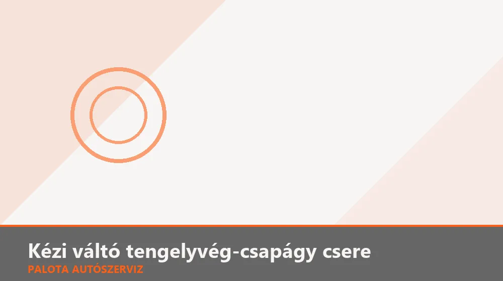 Kézi váltó tengelyvég-csapágy csere - Palota Autószerviz Budapest