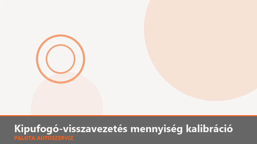 Kipufogó-visszavezetés (EGR) mennyiség kalibráció - Palota Autószerviz Budapest