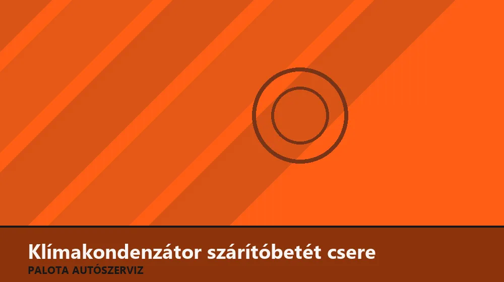 Klímakondenzátor szárítóbetét (patron) csere - Palota Autószerviz Budapest