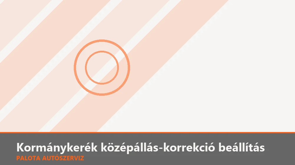 Kormánykerék középállás-korrekció beállítás - Palota Autószerviz Budapest
