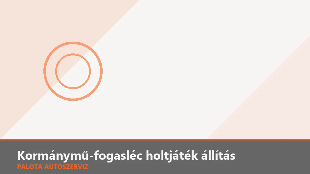 Kormánymű-fogasléc holtjáték állítás - Palota Autószerviz Budapest