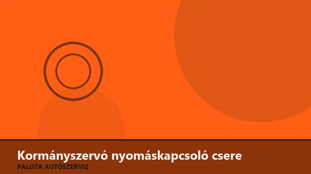 Kormányszervó nyomáskapcsoló csere - Palota Autószerviz Budapest