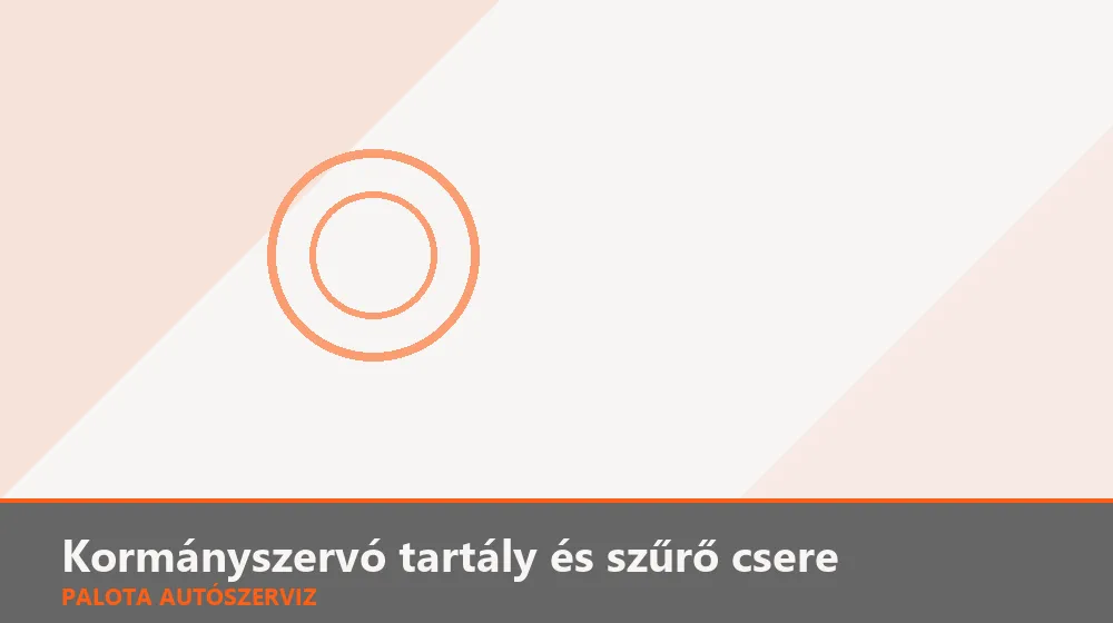 Kormányszervó tartály és szűrő csere - Palota Autószerviz Budapest
