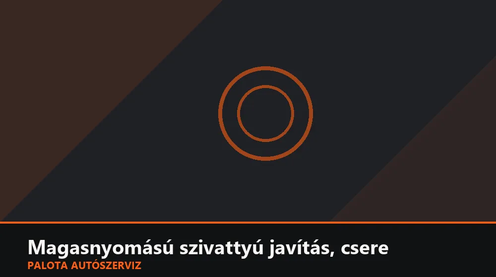 Magasnyomású szivattyú javítás, csere - Palota Autószerviz Budapest