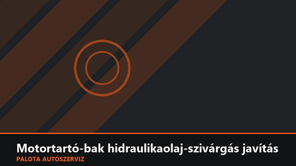 Motortartó-bak hidraulikaolaj-szivárgás javítás - Palota Autószerviz Budapest