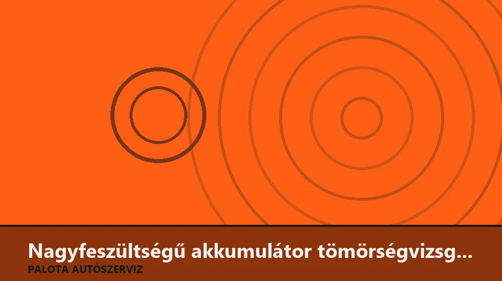 Nagyfeszültségű akkumulátor tömörségvizsgálata - Palota Autószerviz Budapest