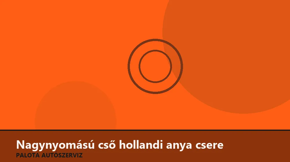 Nagynyomású cső hollandi (szorító) anya csere - Palota Autószerviz Budapest