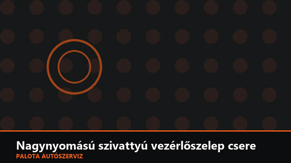 Nagynyomású szivattyú vezérlőszelep csere - Palota Autószerviz Budapest
