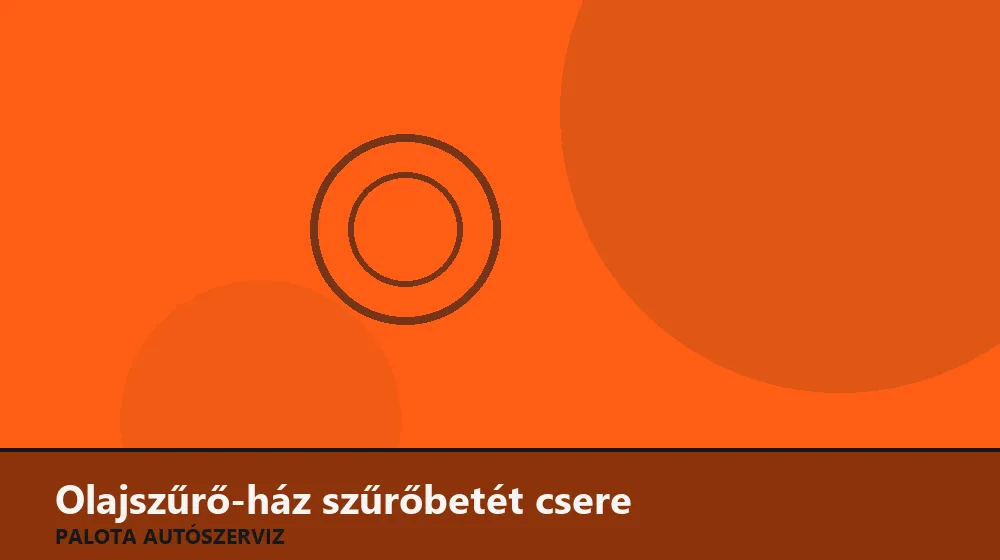 Olajszűrő-ház szűrőbetét csere - Palota Autószerviz Budapest
