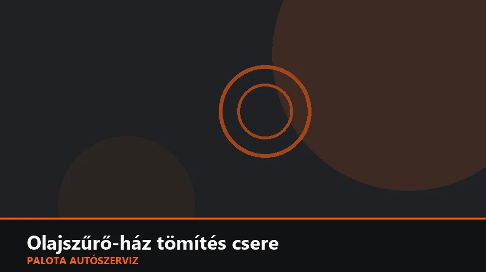 Olajszűrő-ház tömítés csere - Palota Autószerviz Budapest