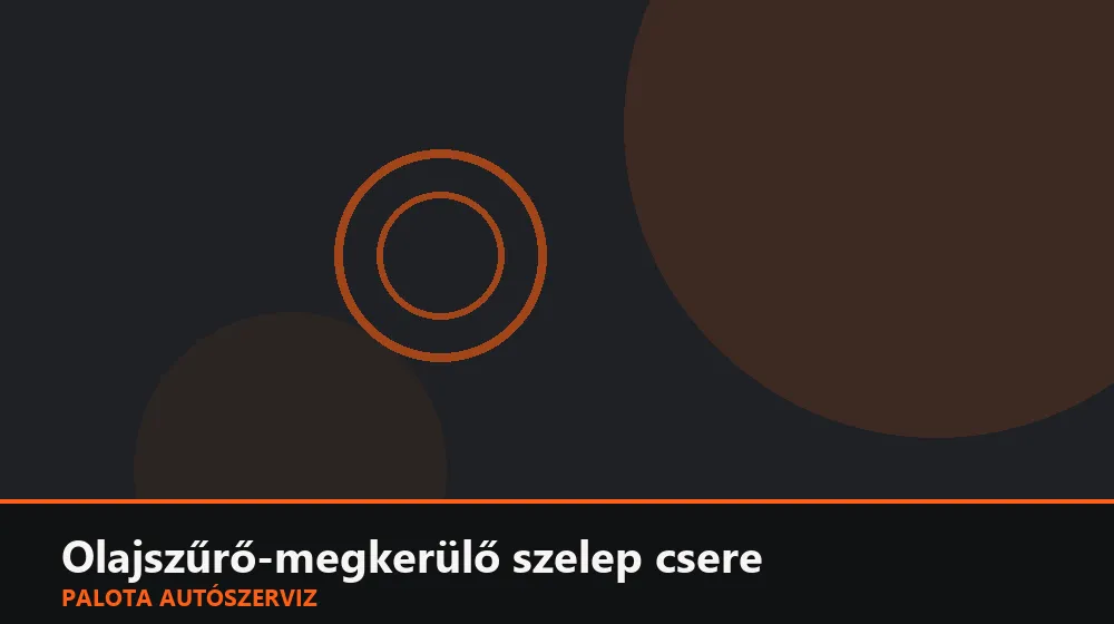 Olajszűrő-megkerülő szelep csere - Palota Autószerviz Budapest