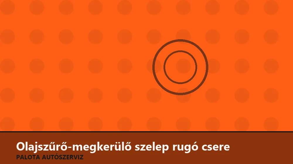 Olajszűrő-megkerülő szelep rugó csere - Palota Autószerviz Budapest