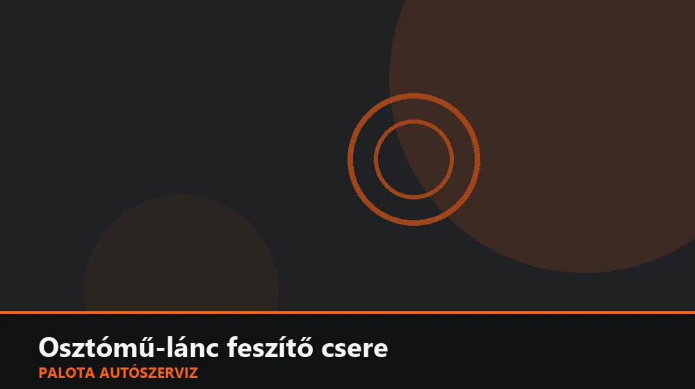 Osztómű-lánc feszítő csere - Palota Autószerviz Budapest