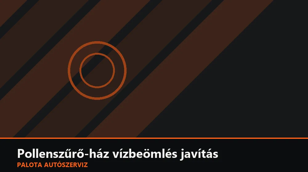 Pollenszűrő-ház vízbeömlés javítás - Palota Autószerviz Budapest