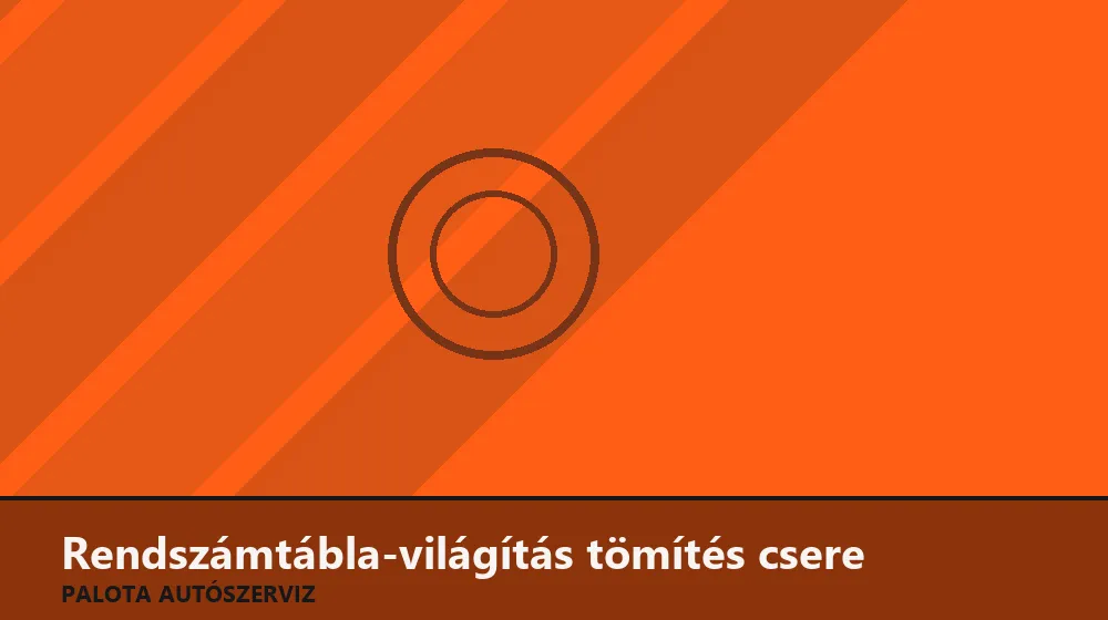Rendszámtábla-világítás tömítés csere - Palota Autószerviz Budapest