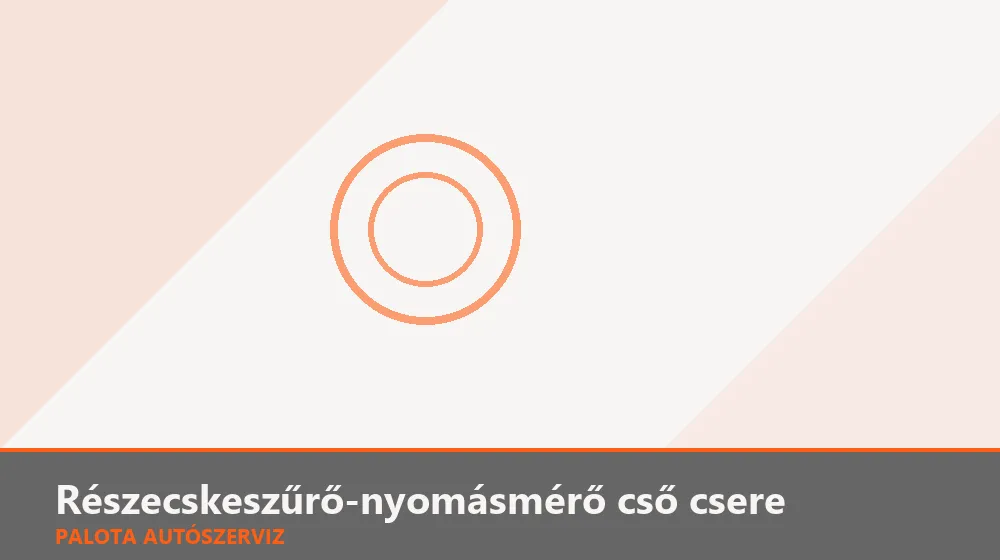 Részecskeszűrő-nyomásmérő cső (elülső) csere - Palota Autószerviz Budapest